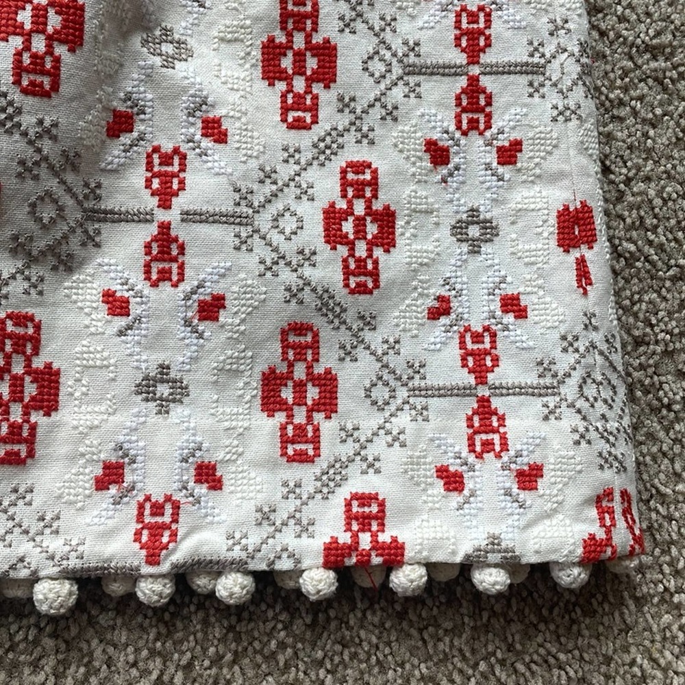 Maeve Anthropologie Blooma Cross Stitch skirt size  6 Pom - Picture 2 of 4